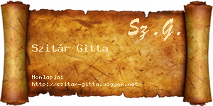 Szitár Gitta névjegykártya